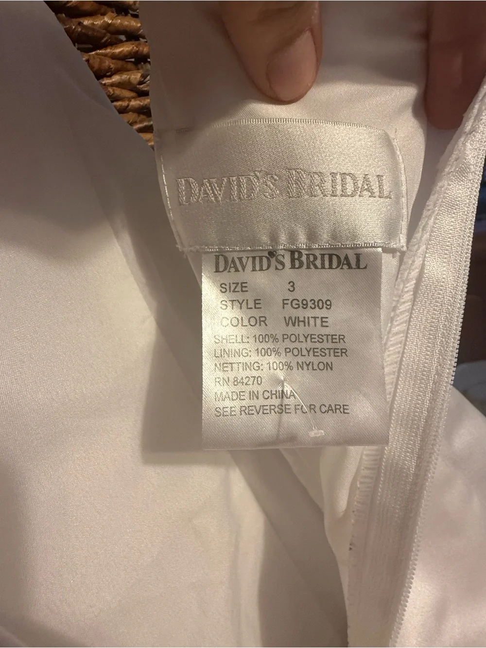 David's Bridal White Satin-Look Dress with Tiered Details - Picture 3 of 4